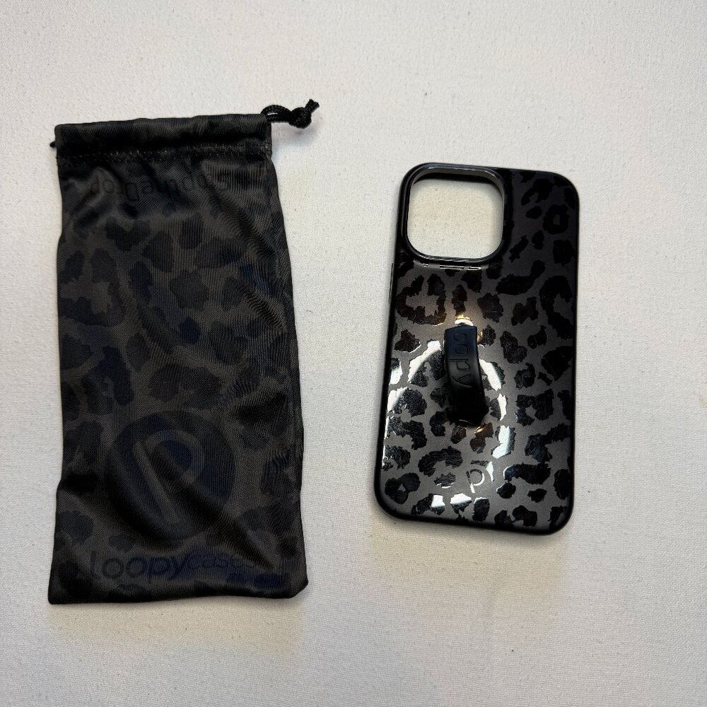 Loopy Case iPhone 11 Pro Black‎ Leopard Righty with Bag